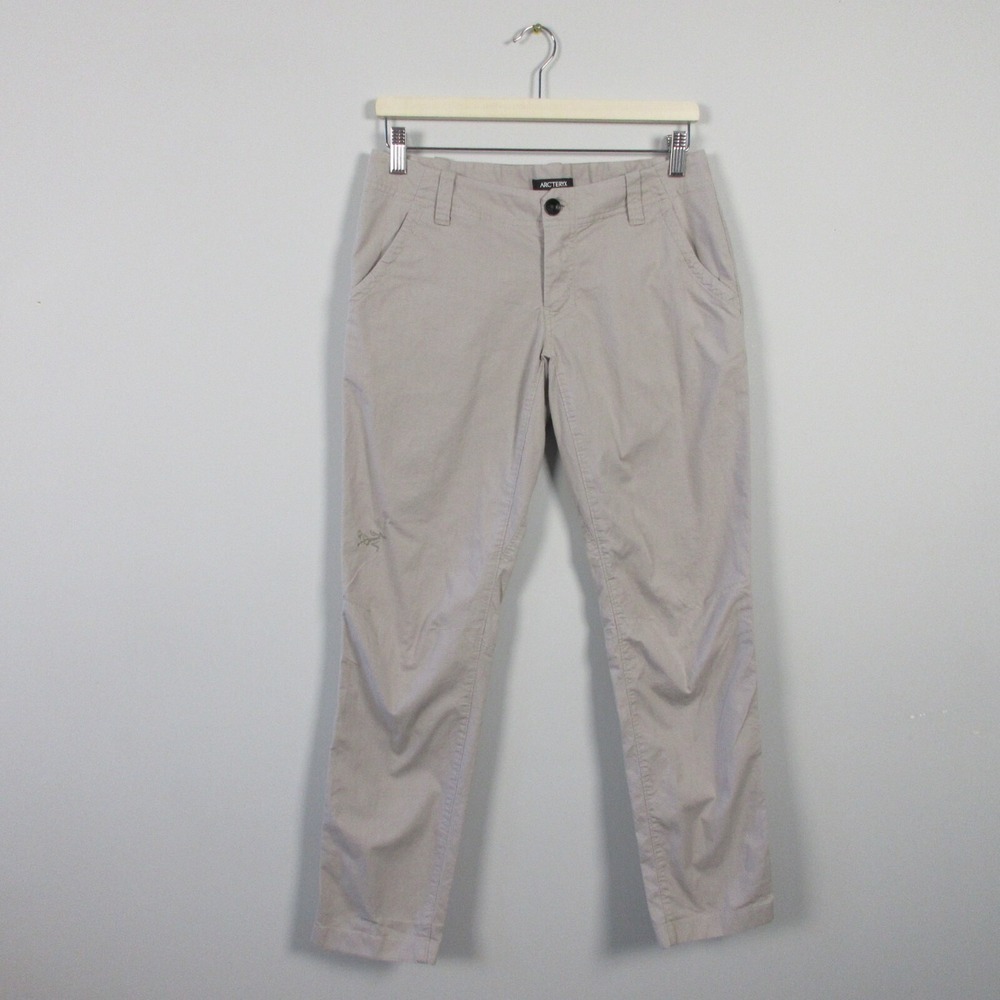 Arc'teryx Straight Leg Pants Women 6 Grey Cotton Blend Hiking Outdoor Casual 280